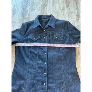 TALBOTS Womens size 10 medium blue jean shirt